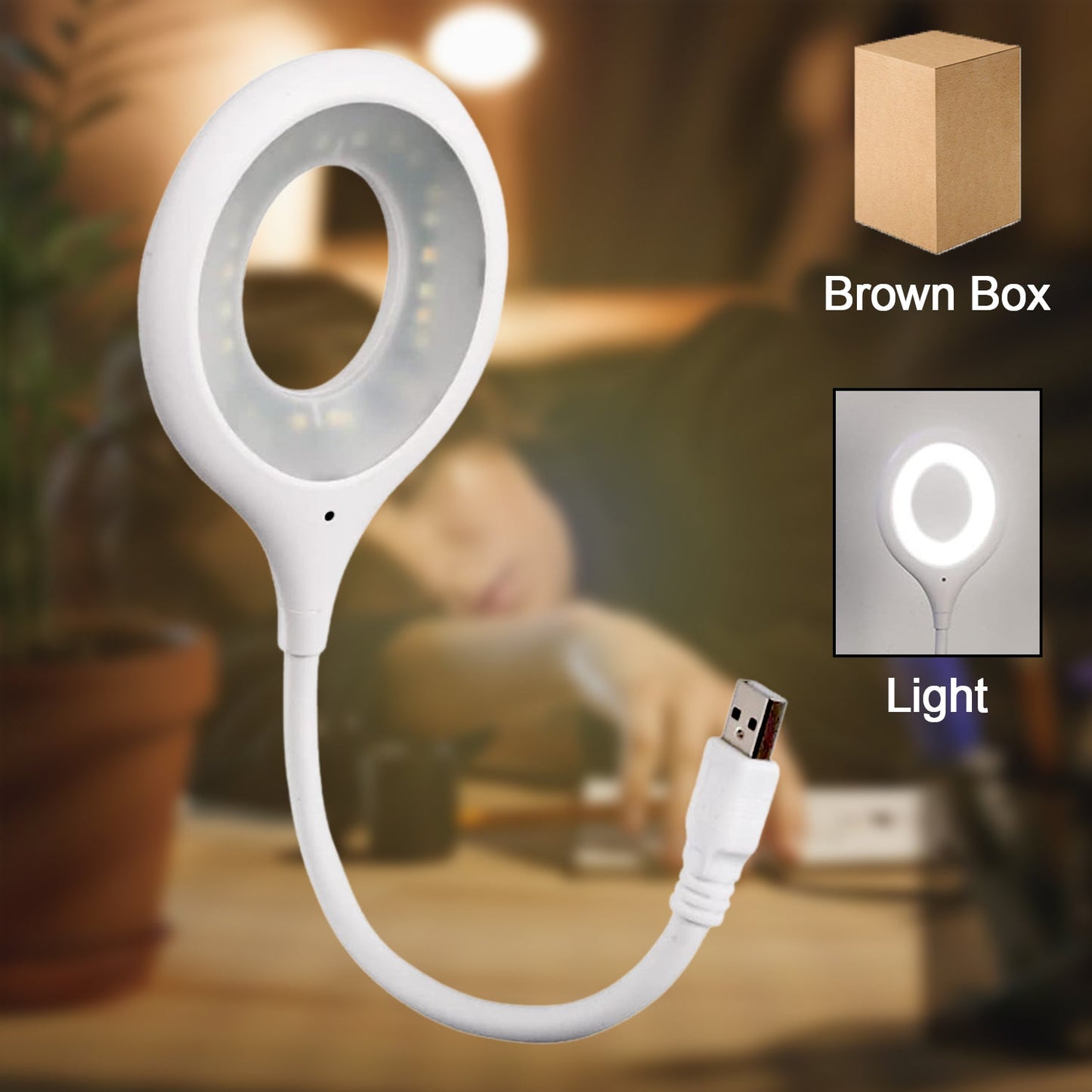 LED USB Flexible Neck Light with 16 LEDs for Laptop & Study Desk