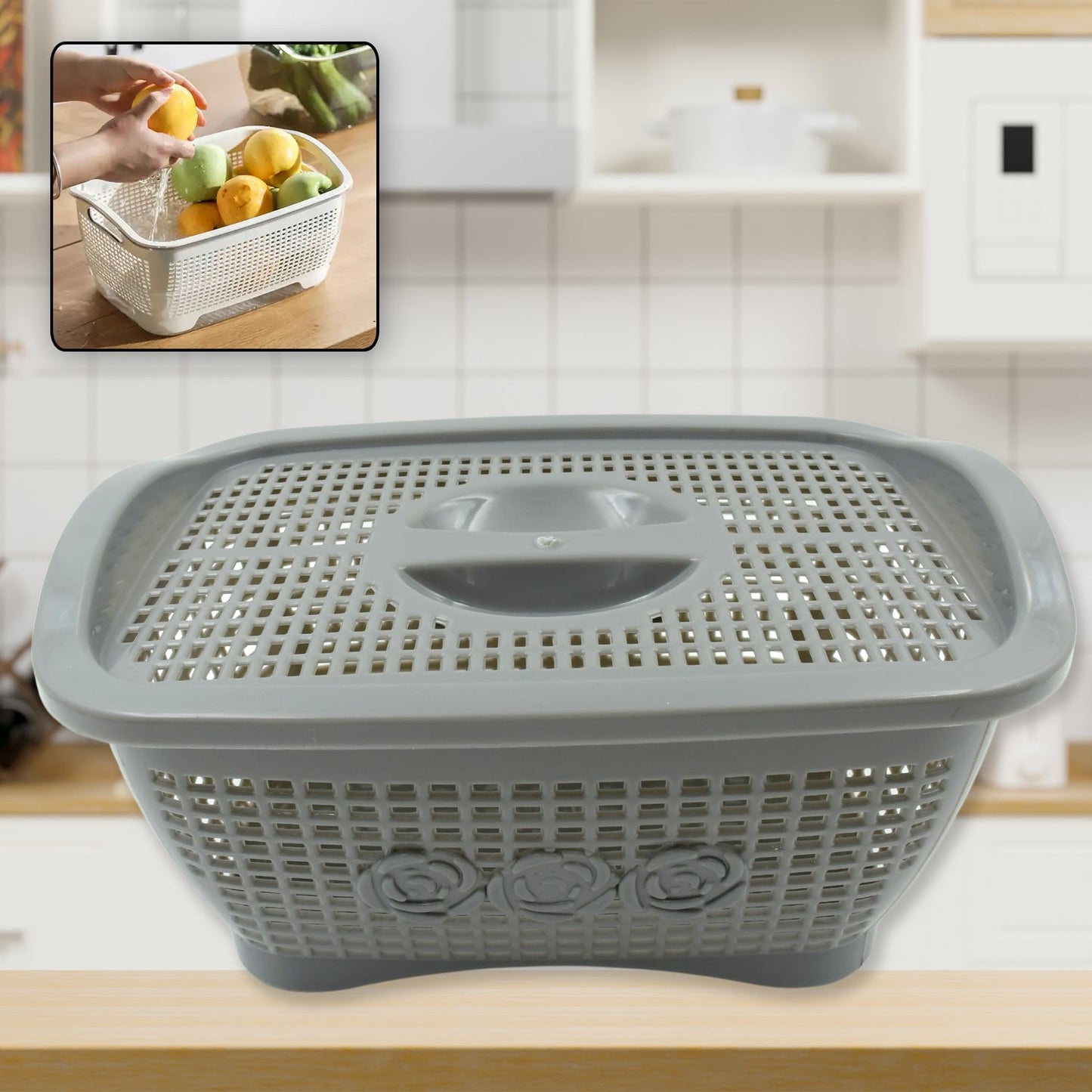 Multipurposes Plastic Basket (1 Pc / Mix Color )