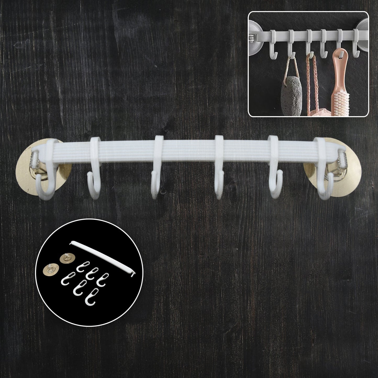 1 Pc Bath Towel Hanger Wall Mounted Towel Holder Rack for Kitchen Bathroom