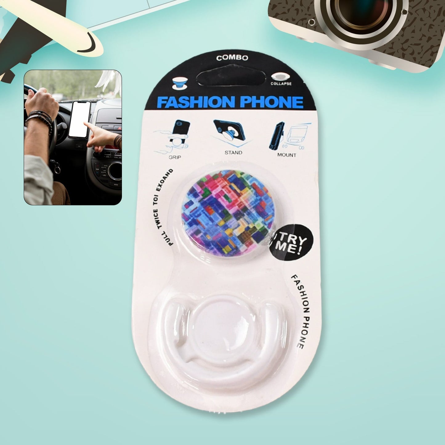 Fashion design mobile phone holder smart phone bracket, Phone Stand & car mount flowers pasley