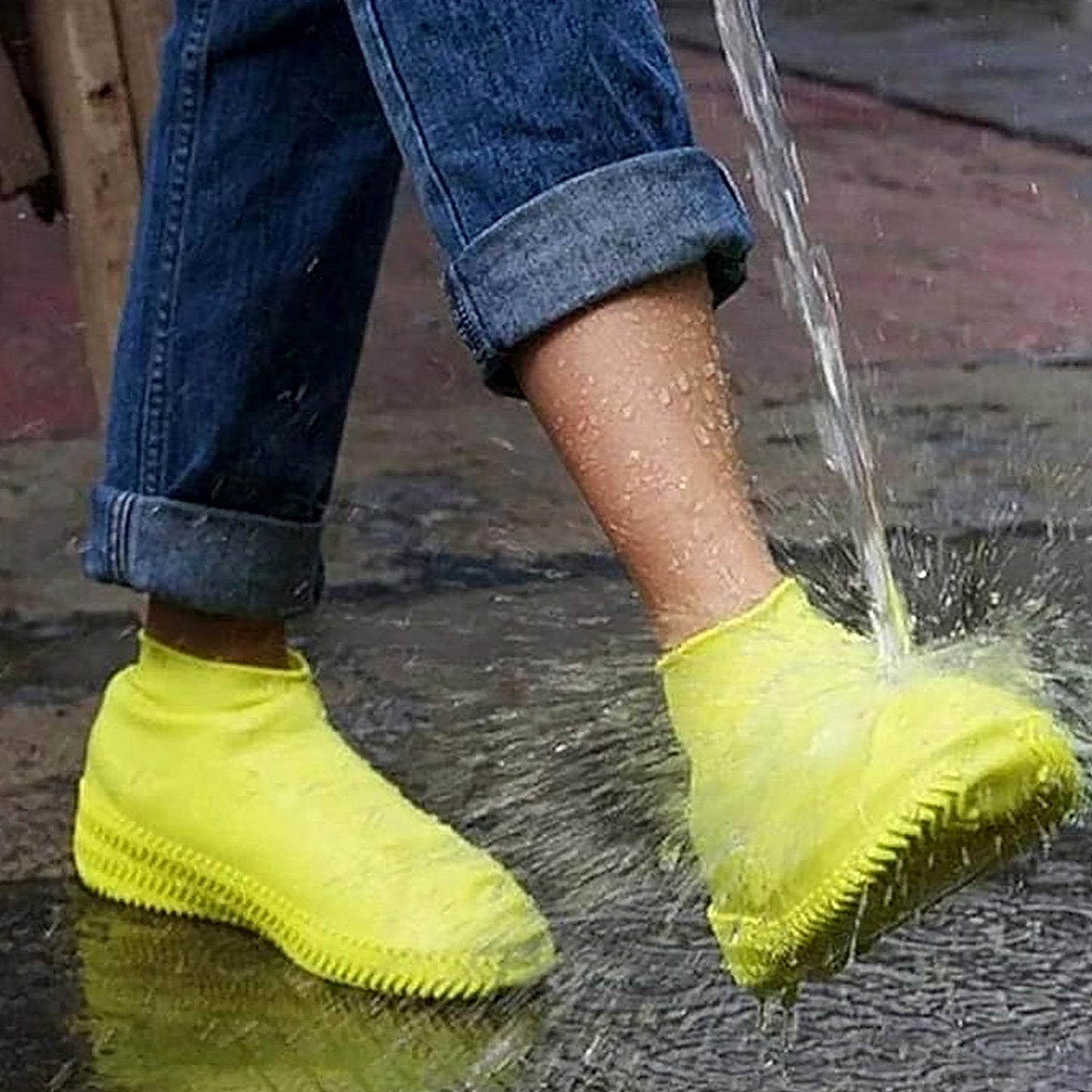 Non Slip Silicone Rain Reusable Waterproof Foldable Boot Shoe Cover XL 1 Pair Mix