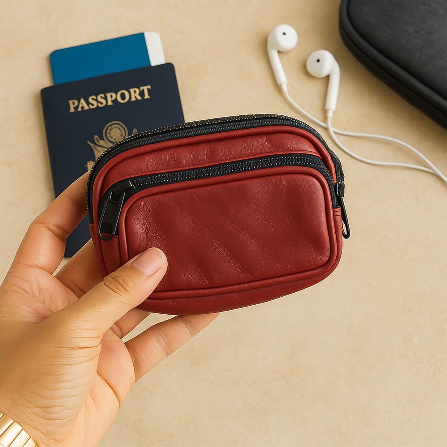 Leather Zip Card Holder