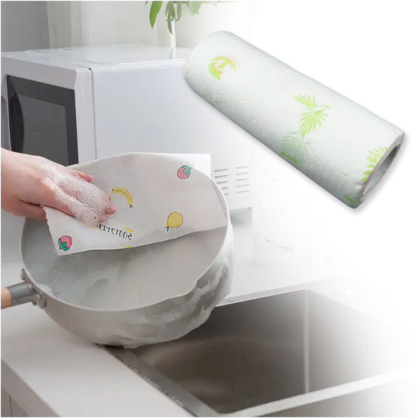 Non Woven Reusable Tissue Roll Oil Absorbing Paper Towel 40 sheets / Pulls