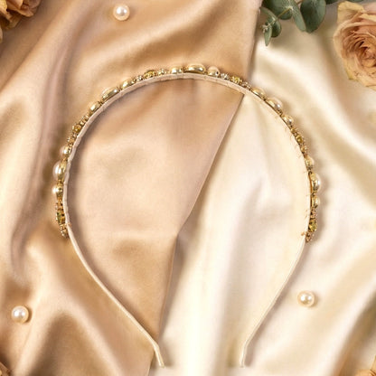 Premium pearl crystal embellished hair band