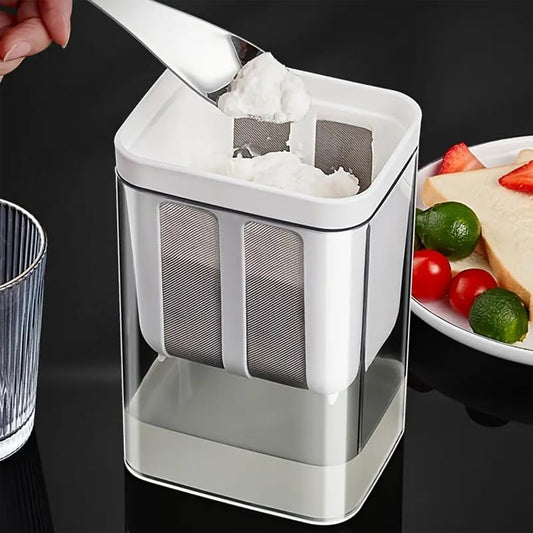 2 in 1 Yogurt Strainer with Storage Box – 1100ml (Plastic + Steel)