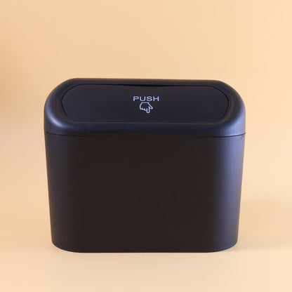 Mini Car Trash Can with Lid, Waterproof Car Trash Bin Storage Box (1 Pc)