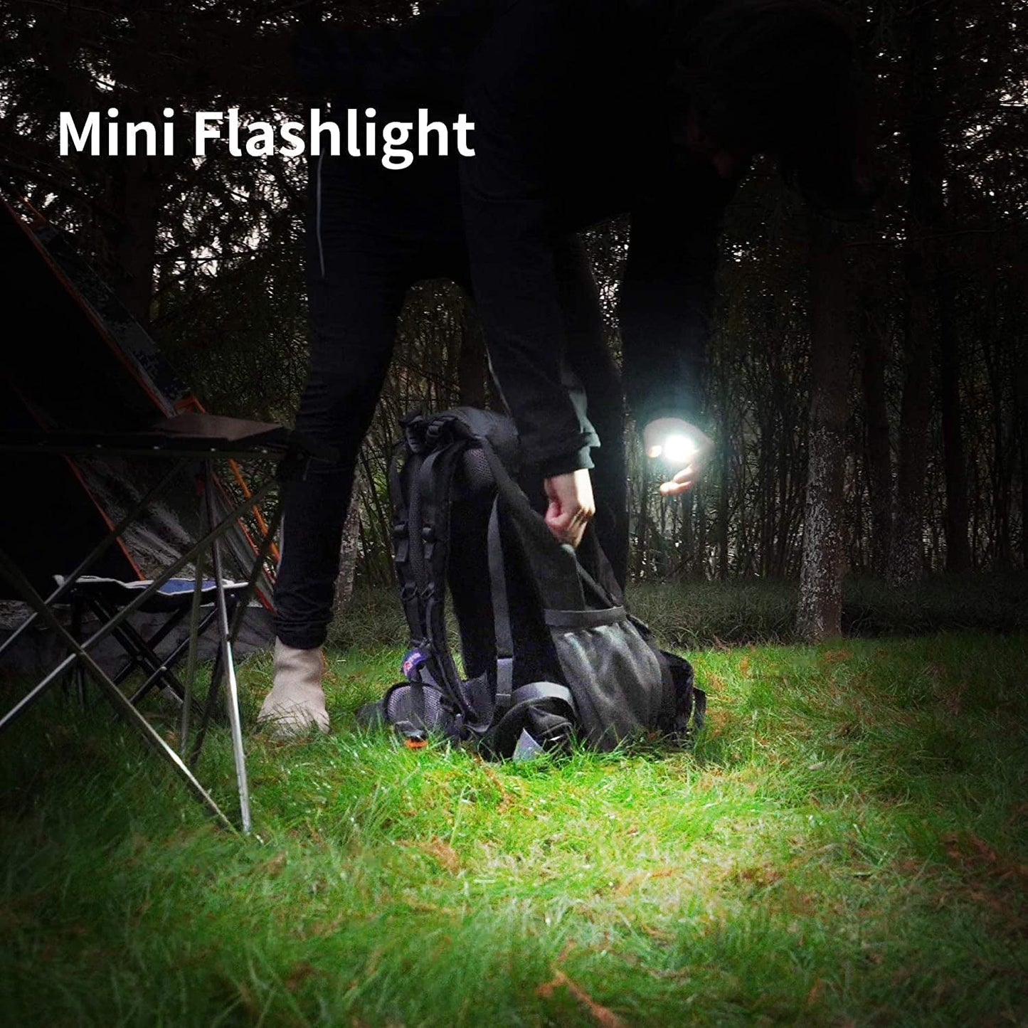 LED Battery Operated Keychain Flashlight with Folding Bracket (1 Pc)