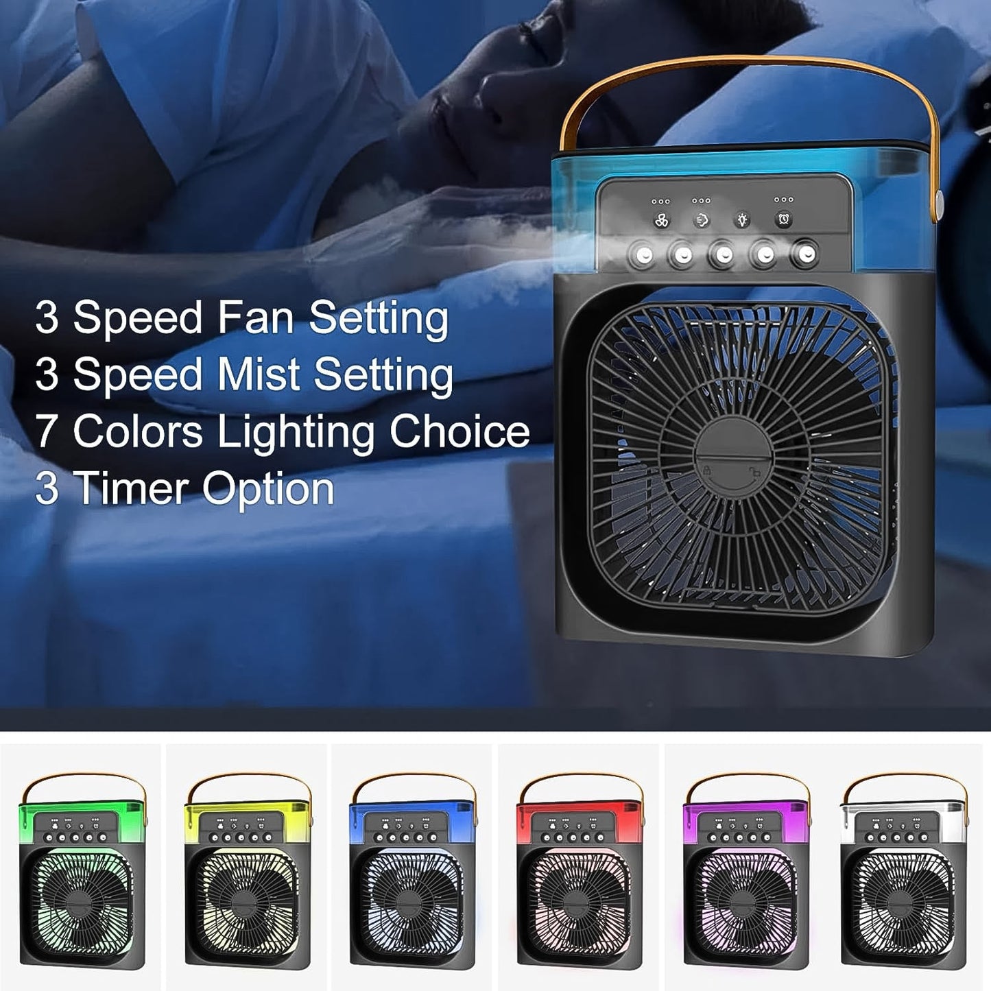 Portable Air Conditioner Fan - Personal Desk Cooling Fan (Battery Not Included)