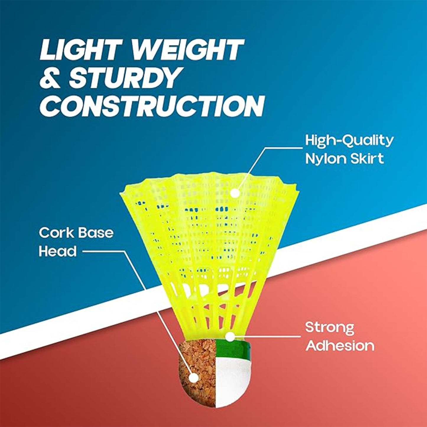 Konex Durable Plastic Shuttlecock (6 Pcs Set)