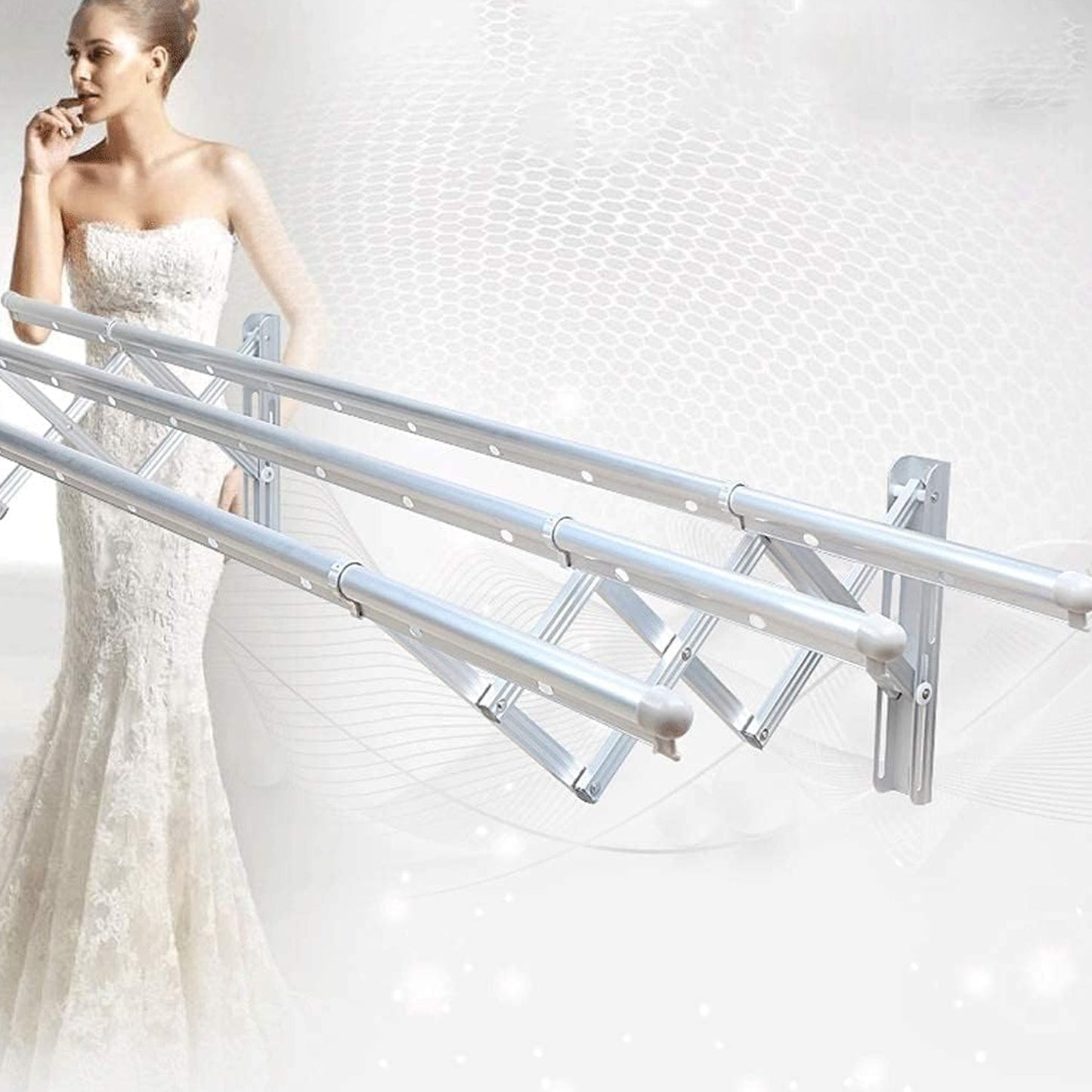 Clothes Rail Rack for Drying Clothes with Foldable Airer & Towel Holder for Home