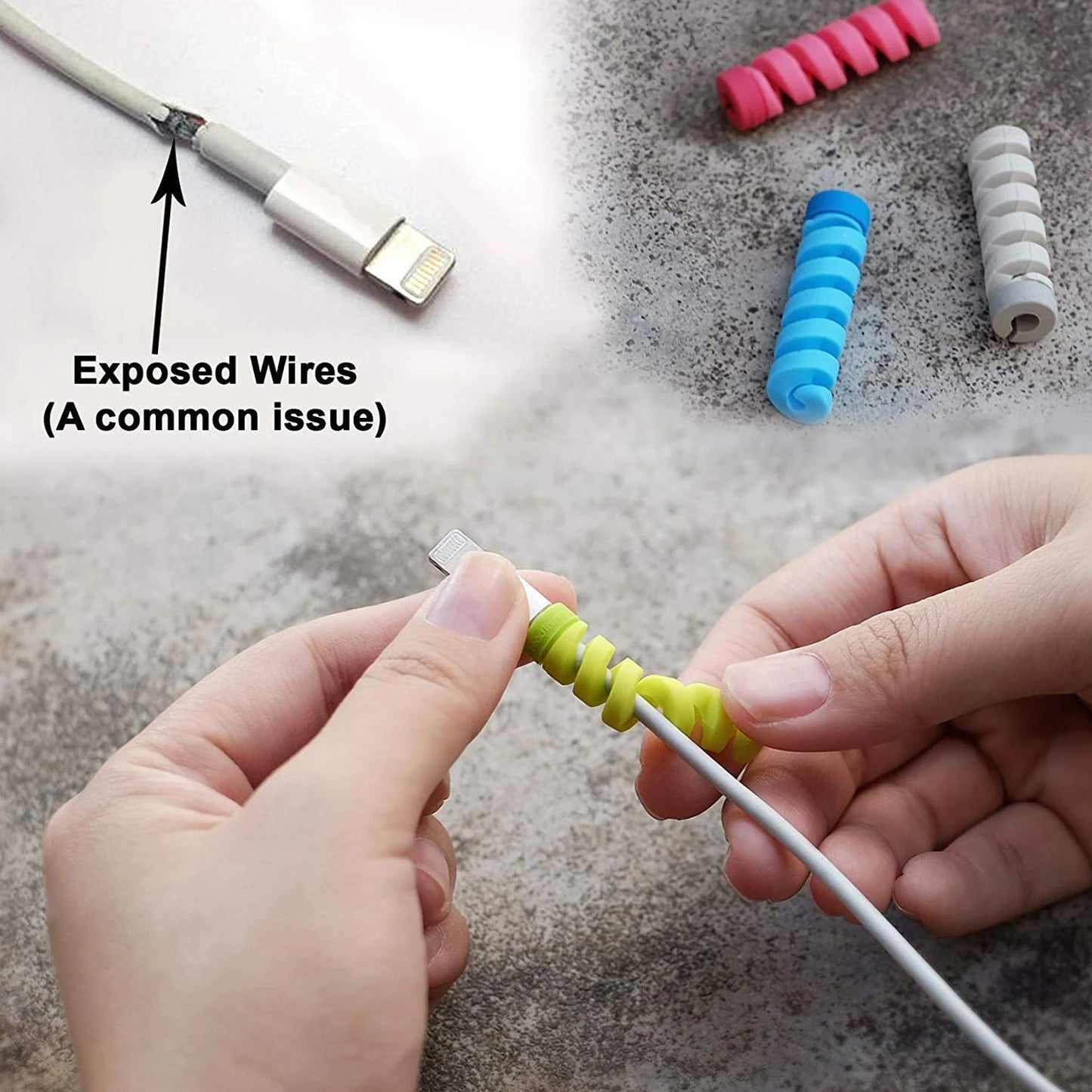 Spiral Charger Cable Protector for All Universal Cable (Pack of 10)