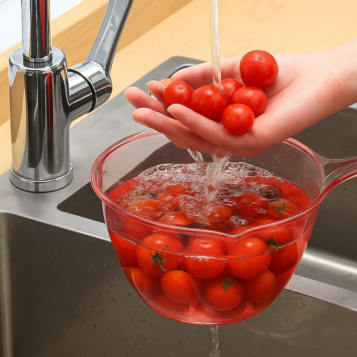 Multipurpose Kitchen Washing & Straining Bowl (1100 ML / 4 Pc)