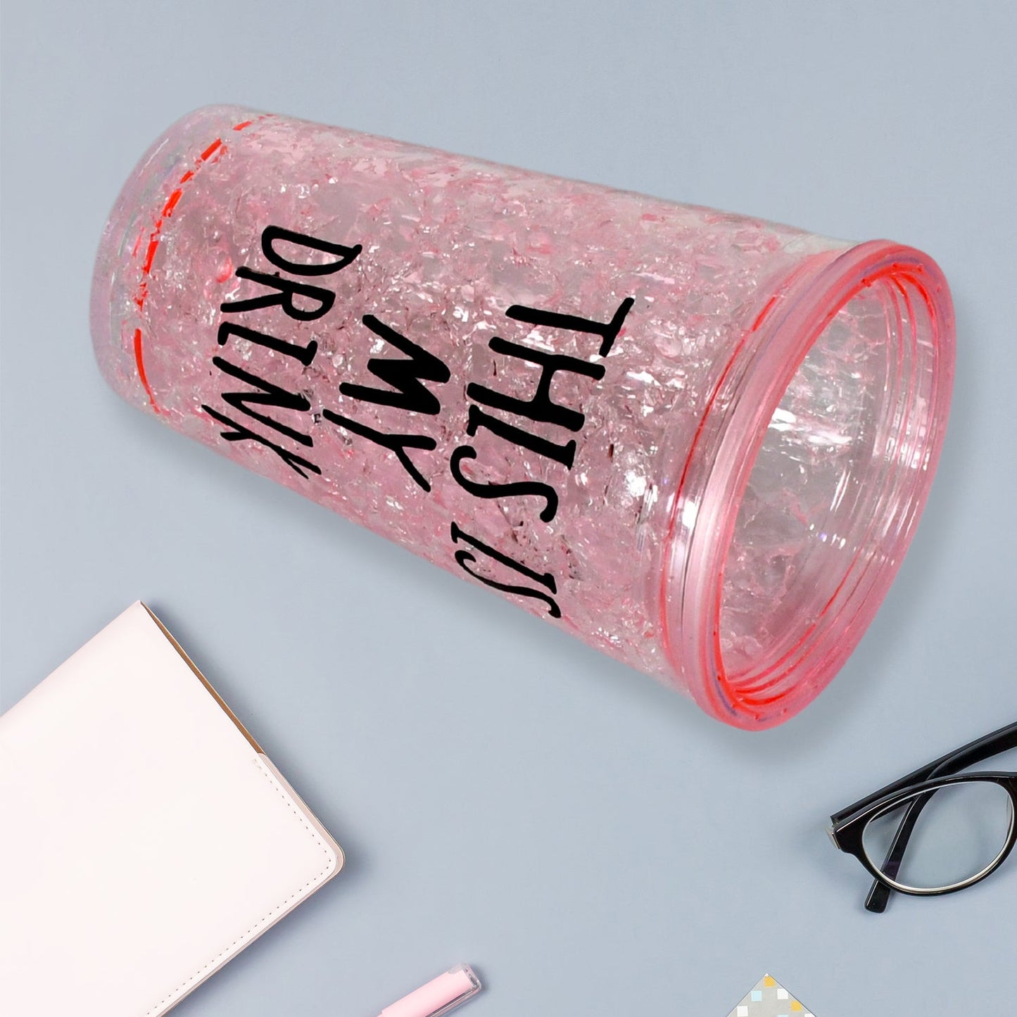 Plastic Creative Cold Drink Cup,  Double Wall Plastic Drinking Sport Bottle