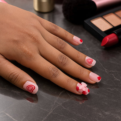 Premium Artificial False Nail Set with Mix Design fake nails - (Set)