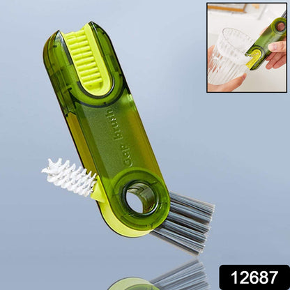 3-in-1 Multifunctional Bottle & Cup Cleaning Brush – Lid & Cover Scrubber (1 Pc)