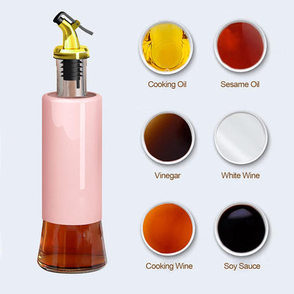 Olive Oil Dispenser – Leakproof Glass Bottle with Non-Drip Spout (300 ML)