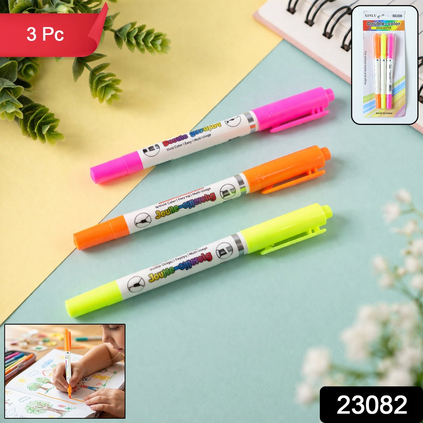 double color highlighter pens