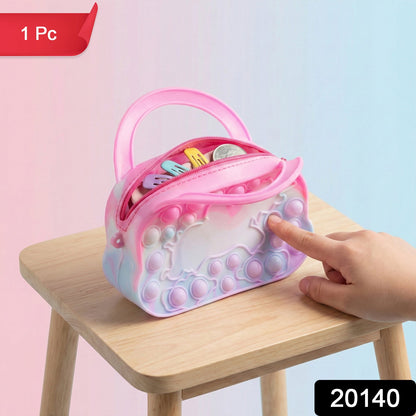  Rainbow pop it fidget coin pouch