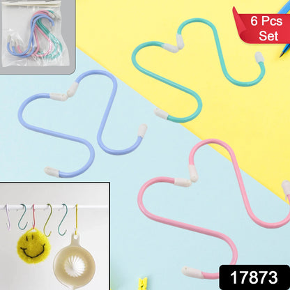 S Shape Metal Hooks for Hanging, Heavy Duty S Shaped Hooks (6 Pcs Set)