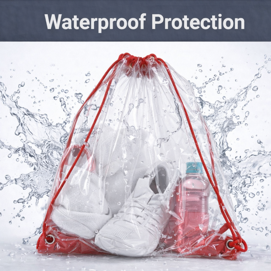 Transparent Waterproof Plastic Stadium Bag – Gym, Travel & Sports