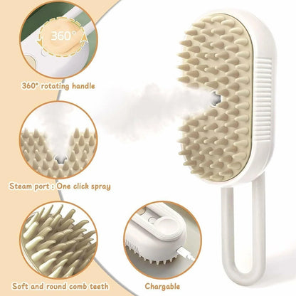 Electric Pet Steam Brush – Self-Cleaning Grooming Tool for Dogs & Cats