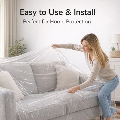 Home Thick Disposable Dust Proof Plastic Furniture Covers (1 Pc / Big)