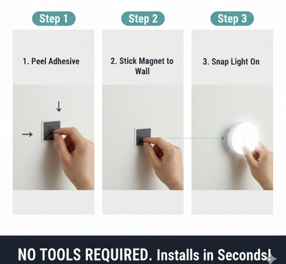 8 LED Night Lights With USB Charging & Double-Sided Adhesive Pads (1 Pc)