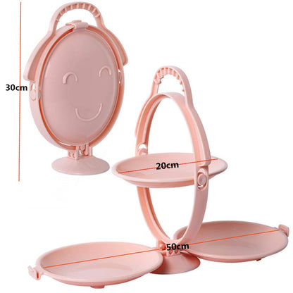 3-Layer Foldable Multi-Purpose Snack, Fruit & Dessert Serving Stand (1 Pc)
