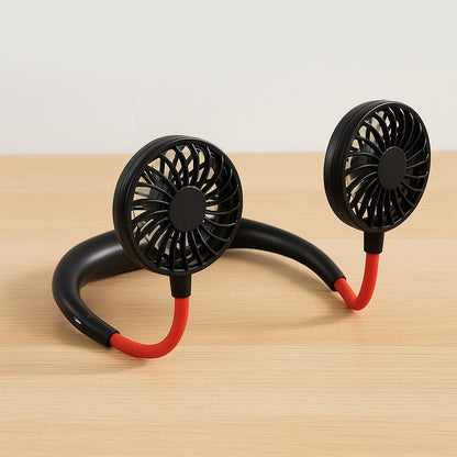 Portable USB Rechargeable Neck Fan – Hands-Free Cooling Fan