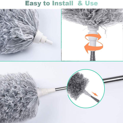 Microfiber Dusters for Cleaning 100 inches Extendable Handle Pole