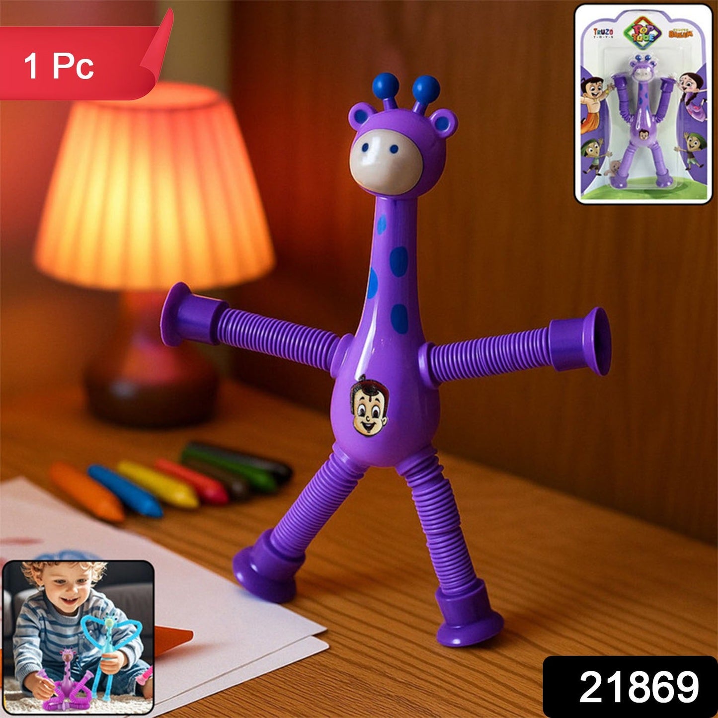 Animal design giraffe slinky toy