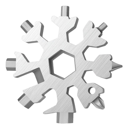 Durable 18-in-1 Snowflake Multi-Tool – Bottle Opener & Screwdriver Wrench Kit