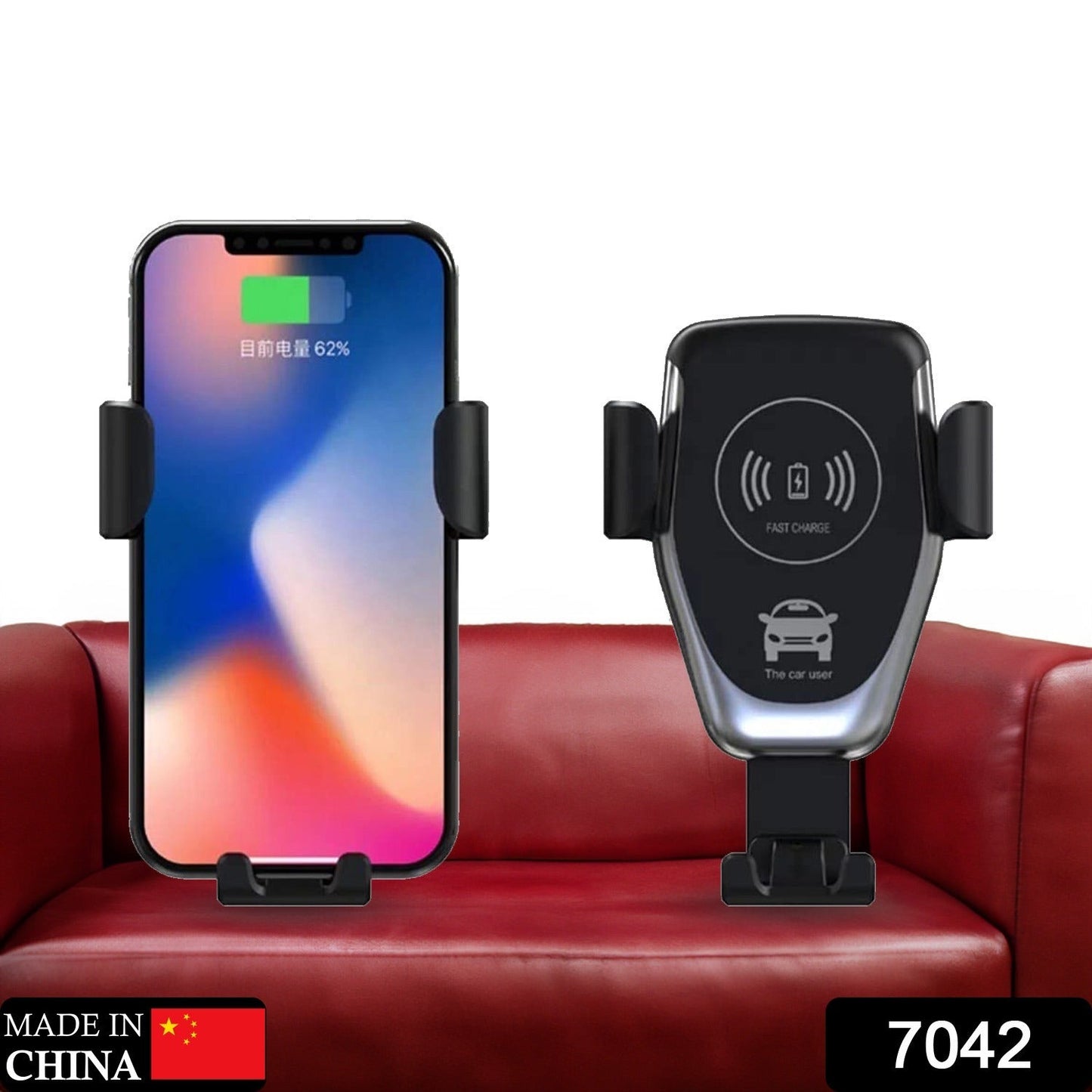Car Phone Holder Wireless Car Charger 10W Qi Fast Charging Car Charger