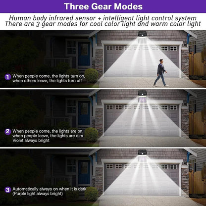 Solar Bug Zapper Outdoor Wall Light with Motion Sensor & UV Lamp