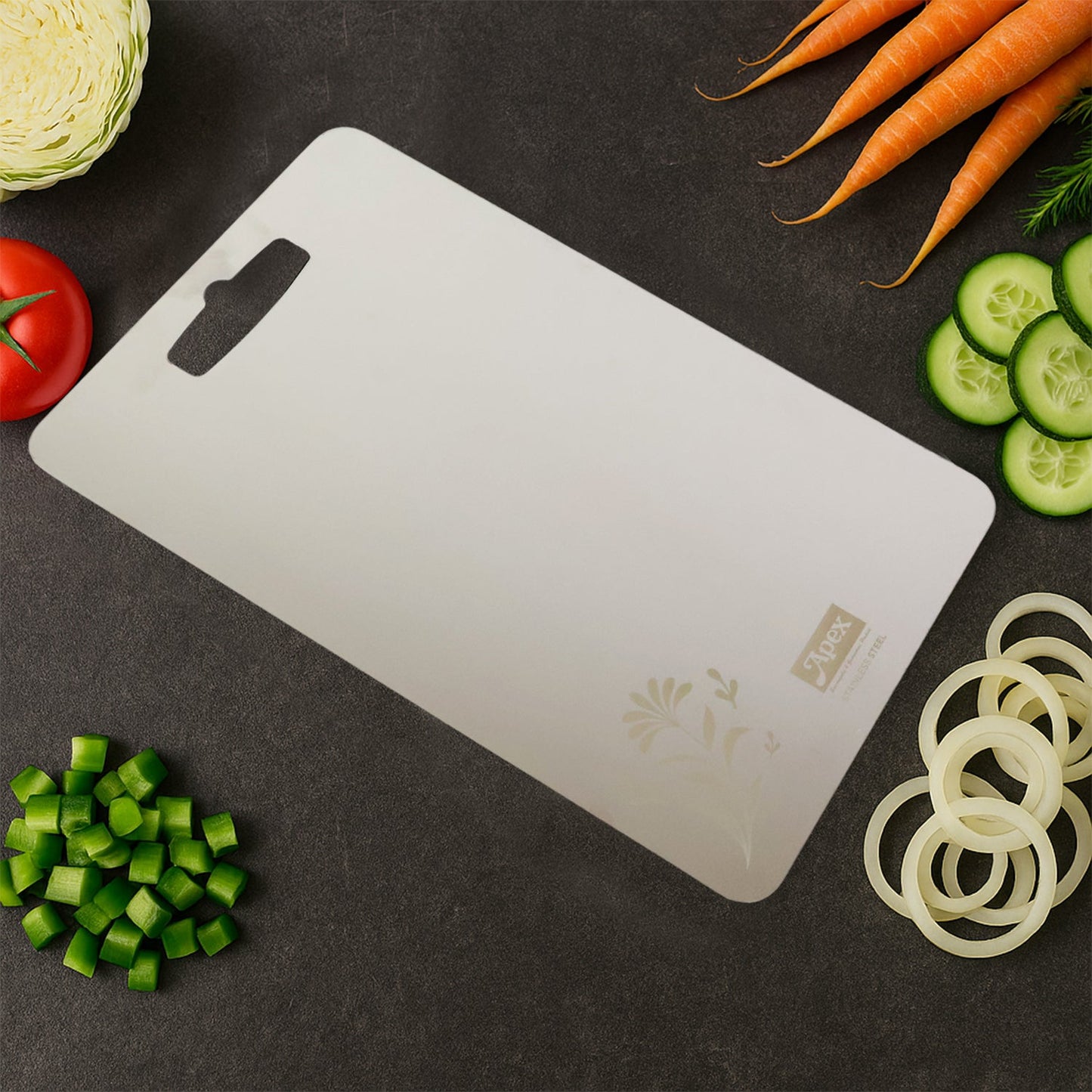 Apex Stainless Steel Multipurpose Small Chopping Cutting Board (210x320mm / 1 Pc)