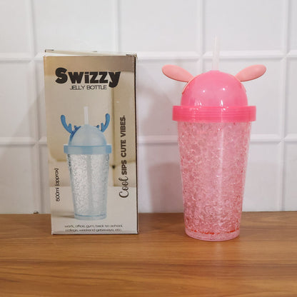 Cute Bunny Ear Design  Tumbler Sipper Bottle (500 ML, 1 Pc)