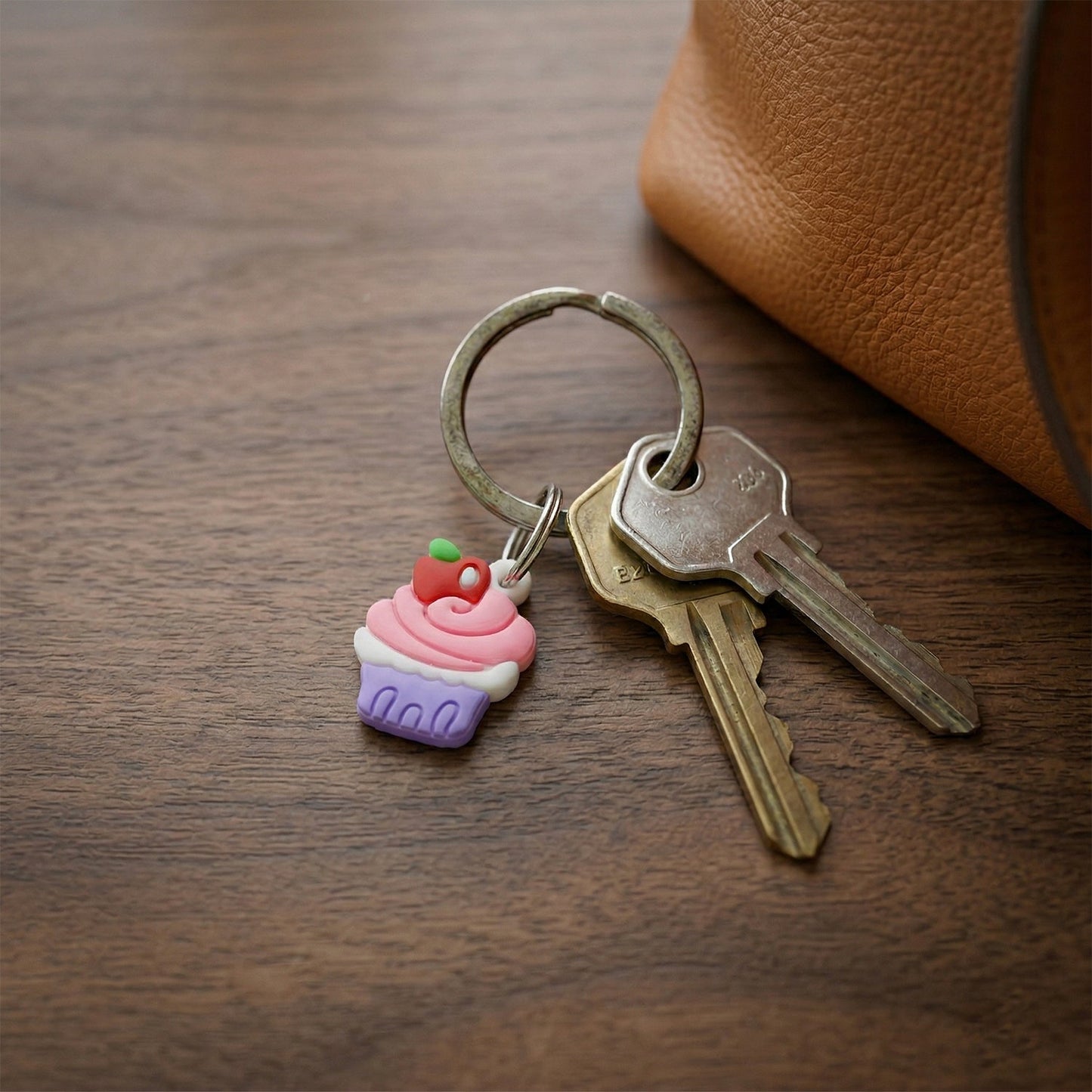 Cute Cupcake Shape Bag Charm Keychain Set (10 Pc)