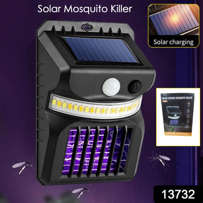 Solar Bug Zapper Outdoor Wall Light with Motion Sensor & UV Lamp