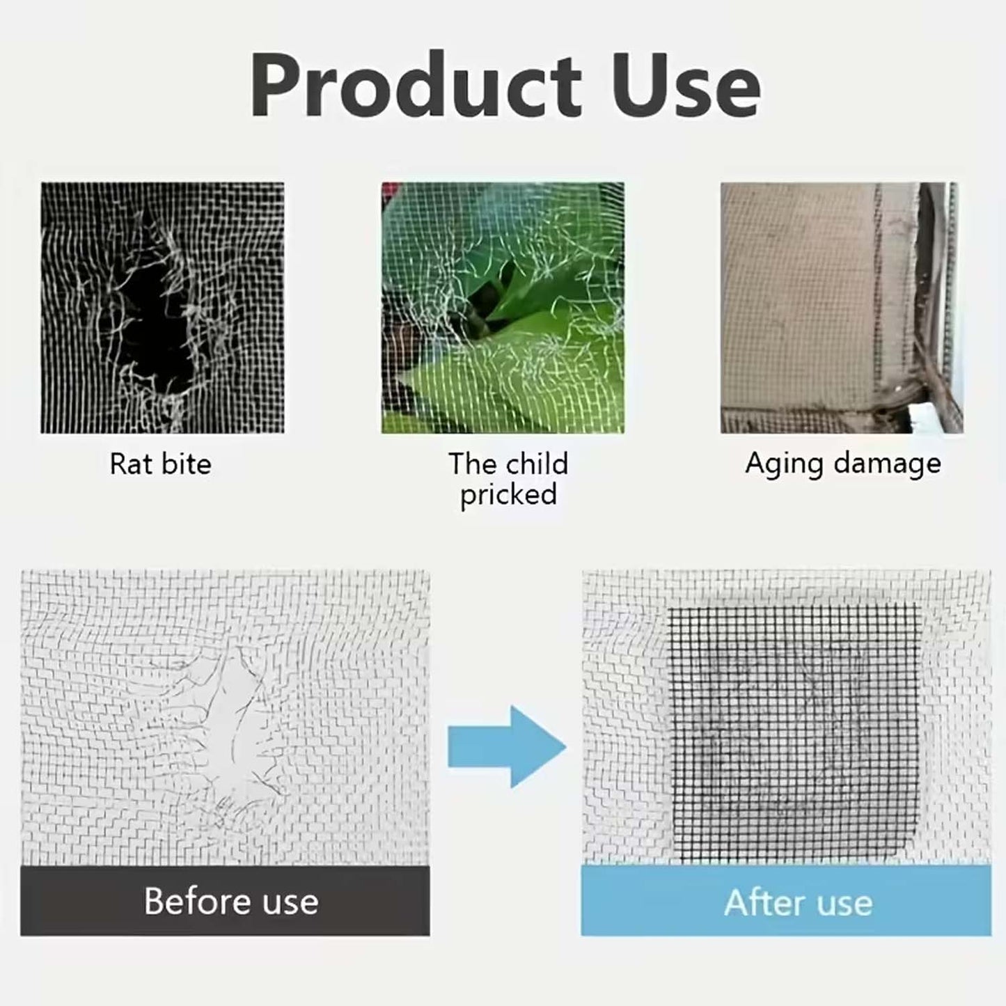 Premium Self-Adhesive Window Screen Repair Mesh Tape (5cm x 1m)