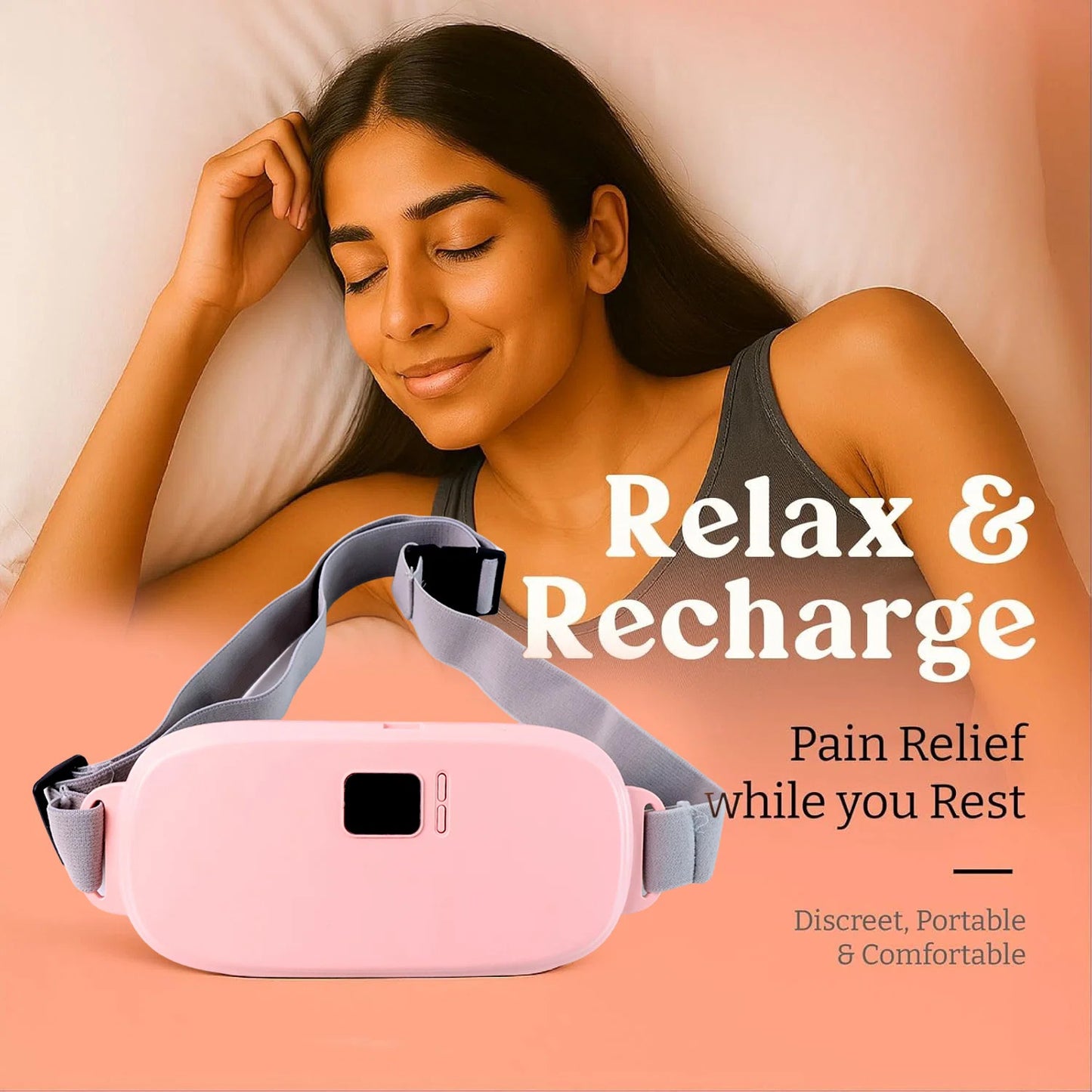 Menstrual Cramp Relief Belt – Rechargeable Heating Pad | Velvet Wellness