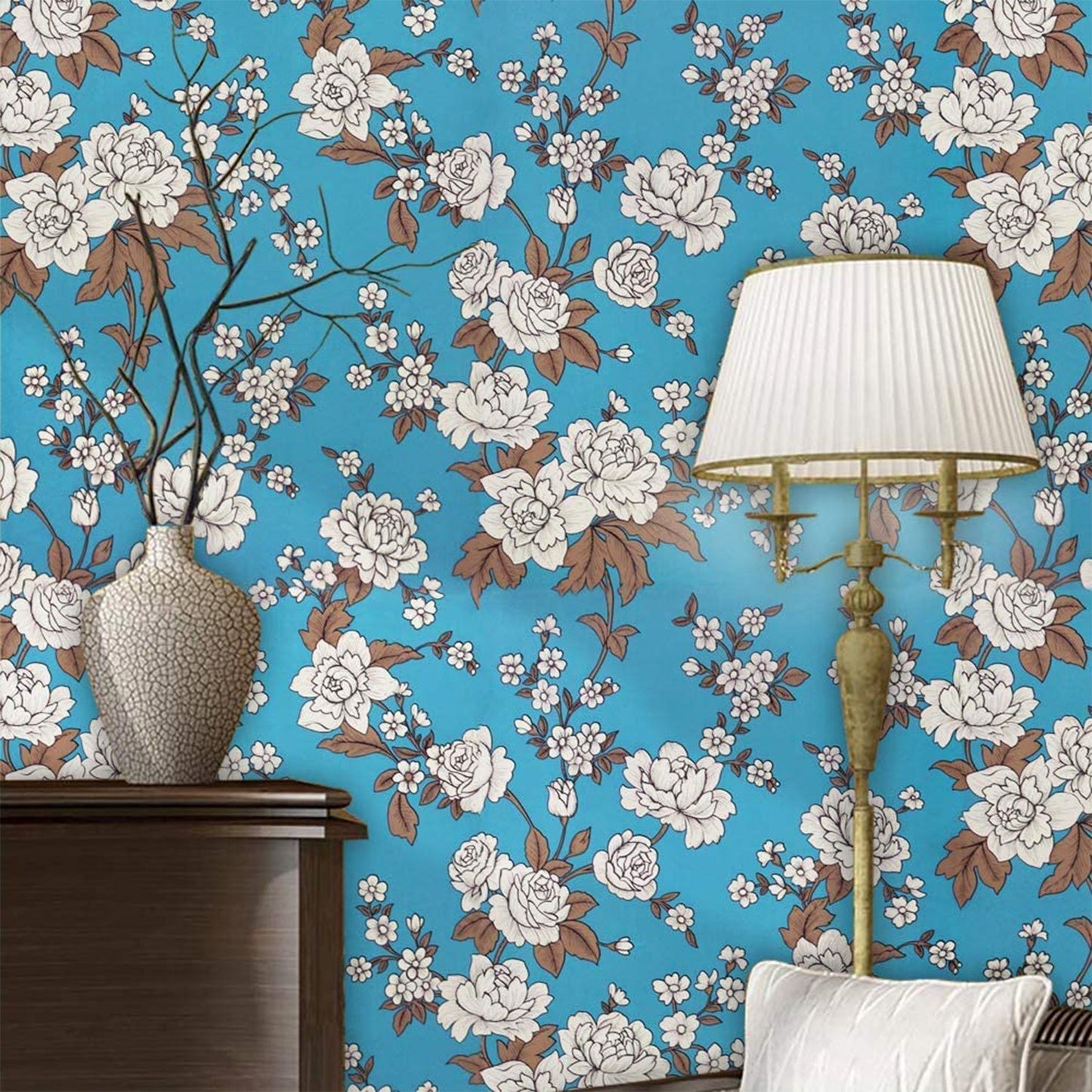 Premium Floral Decorative Wallpaper Roll 45 cm x 1 meter (1 Pc)