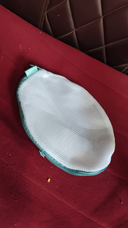 Round Mesh Bra Wash Bag with Zipper for Washing Machine (1 Pc / Mix Size & Design)