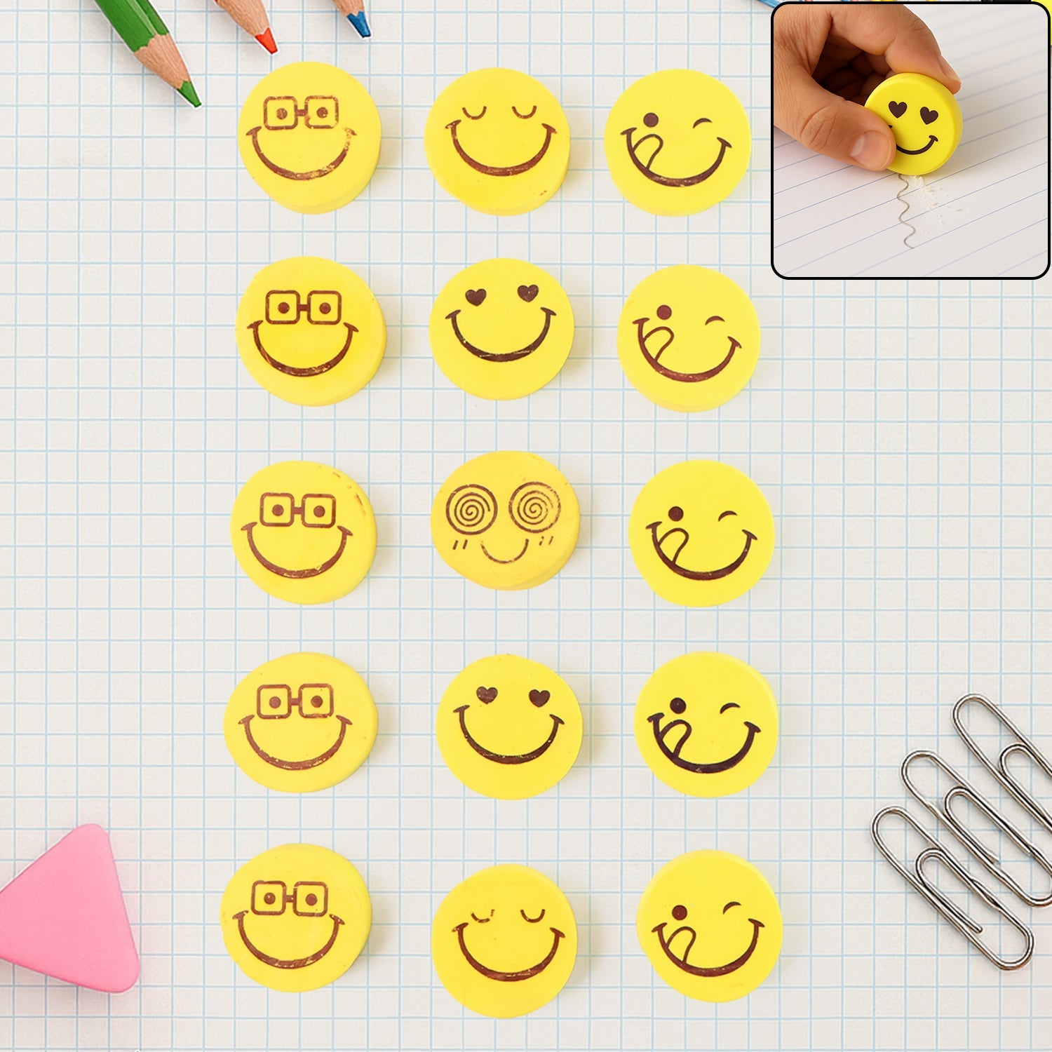 Fun Animal Design Erasers Set