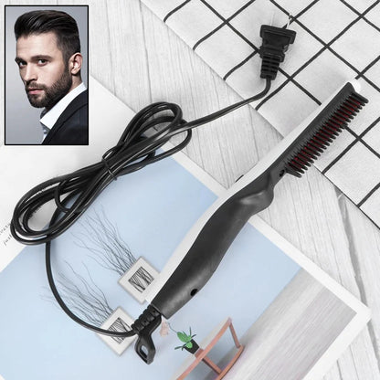 Electric Hair & Beard Straightening Comb – Portable Styling Tool for Men