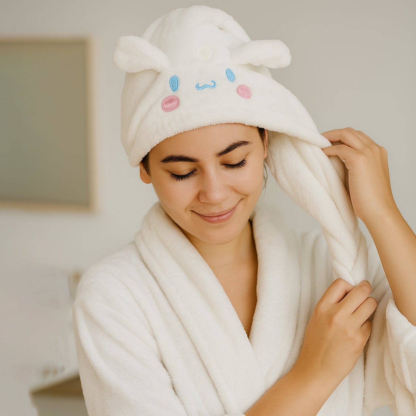 Soft Microfiber Hair Drying Towel Wrap  (1 pc / Mix Design)