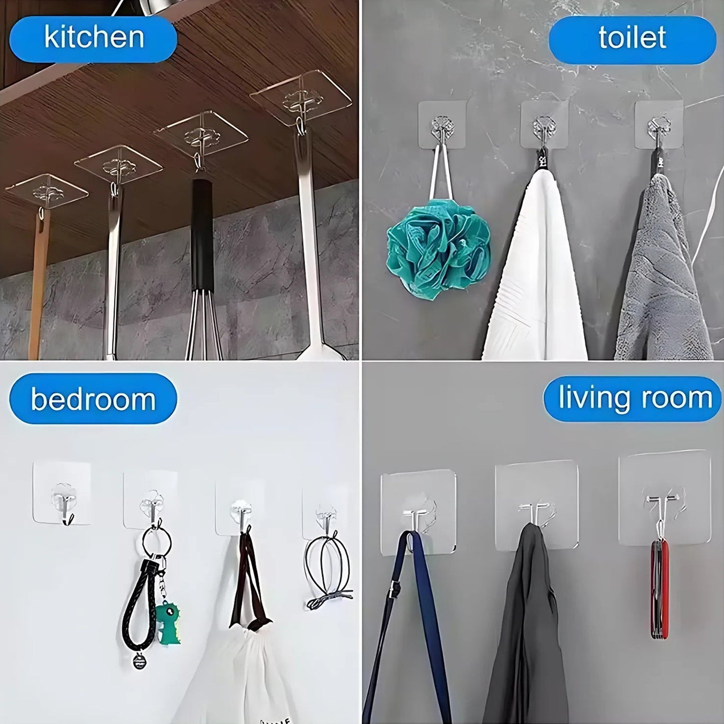 Self Adhesive Transparent Wall Hook (1 Pc)