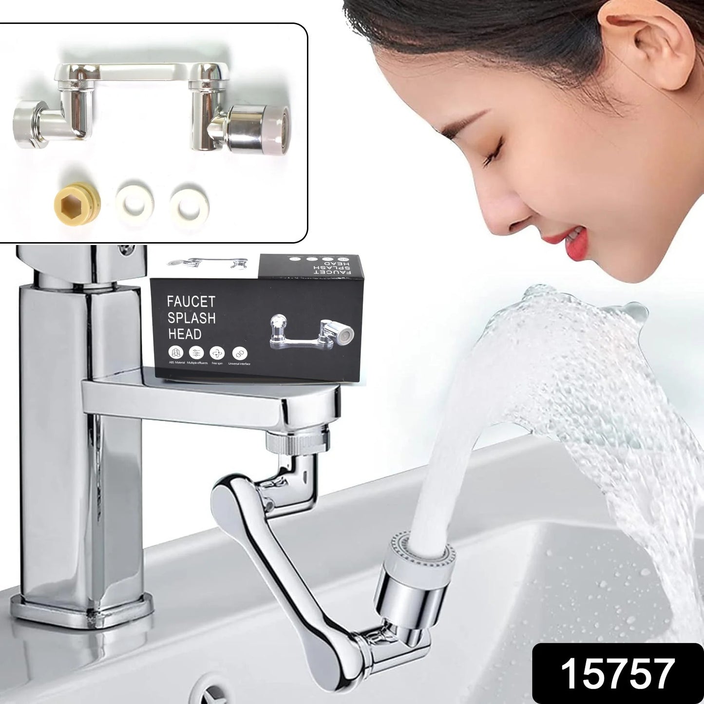 1080° Rotating Faucet Aerator & Splash Filter Extender – Water Saving Tap Nozzle