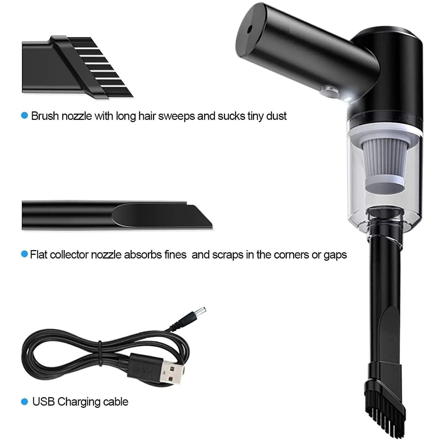 Wireless Handheld Vacuum Cleaner – 120W USB Rechargeable Portable Car & Home Vacuum
