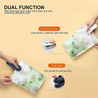 2-in-1 Portable Mini Bag Sealer & Cutter – USB Rechargeable Heat Sealing Machine