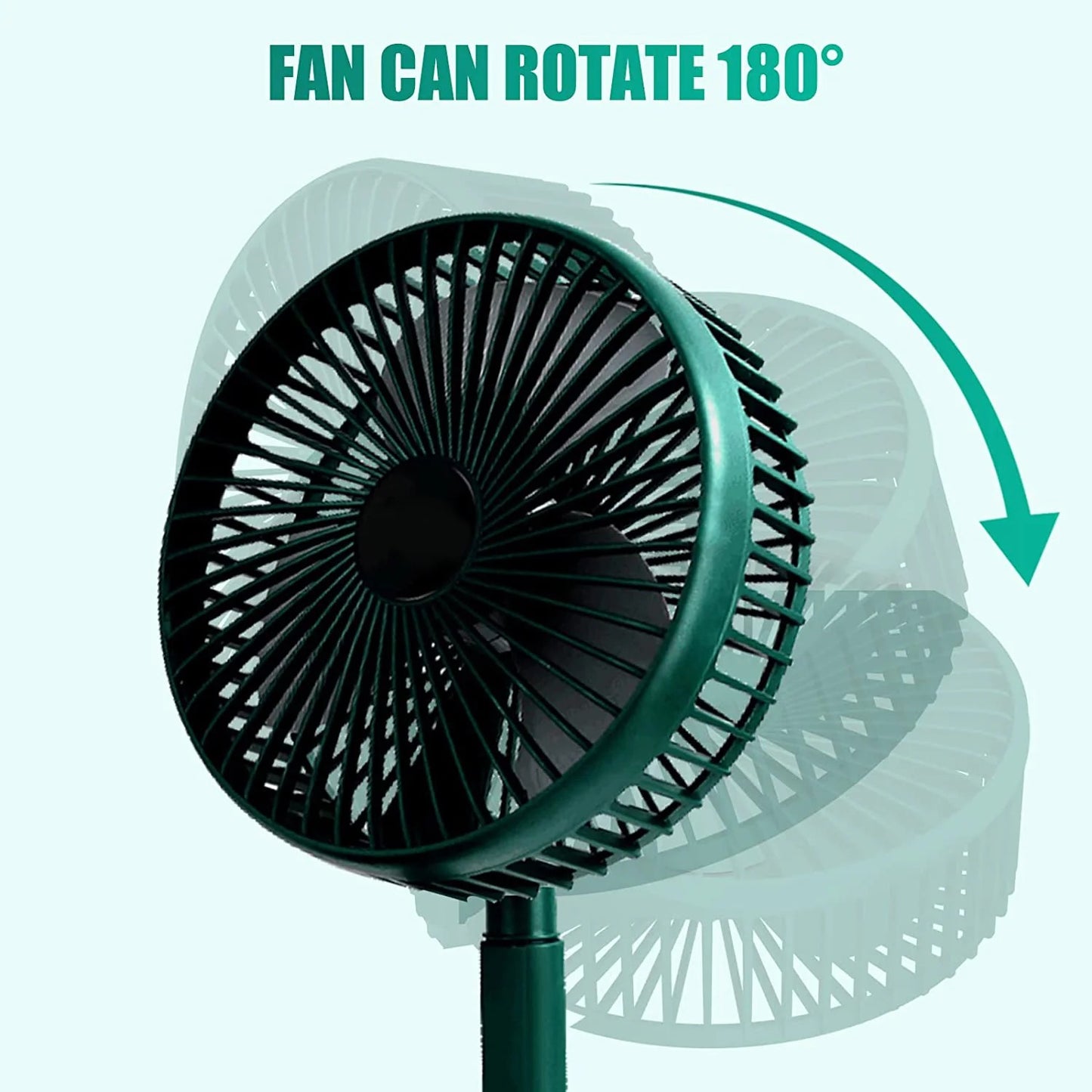 Portable Telescopic Desk Fan – Foldable & Height Adjustable USB Rechargeable Fan